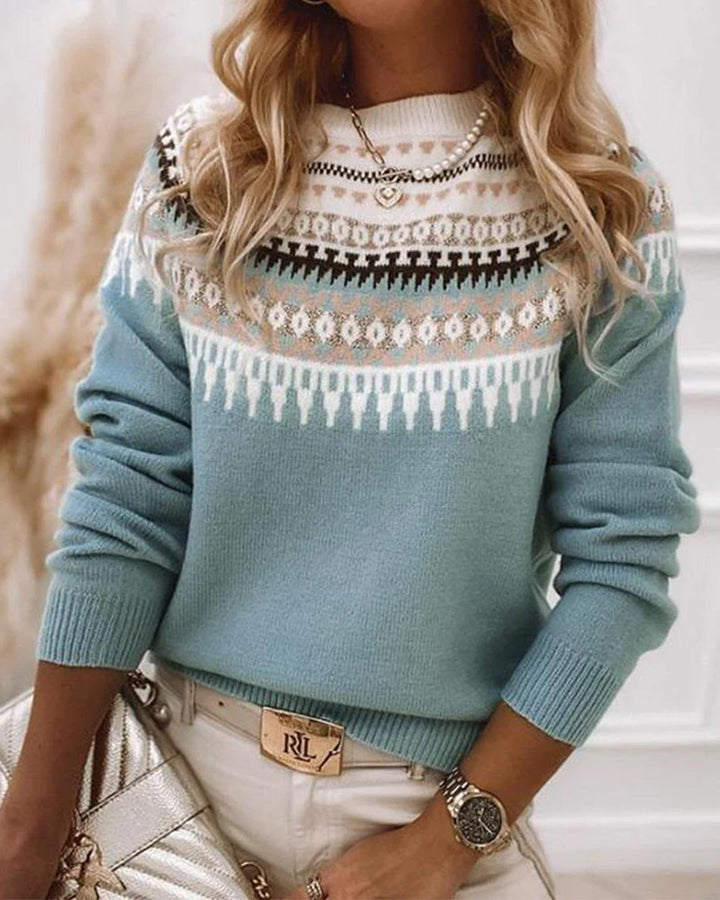 AVERY - Пуловер с плетен дизайн Fair Isle