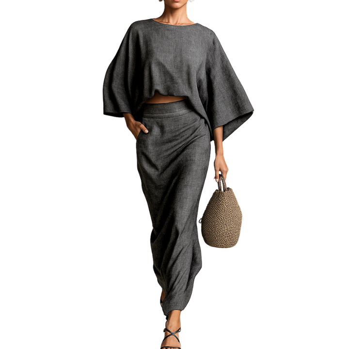 WANDA – Стилен комплект с пола в две части с свободен силует