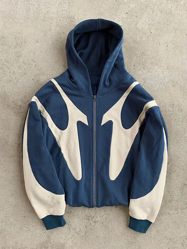 Мъжки Oversized Hoodie в уличен стил Y2K Графичен контрастен дизайн