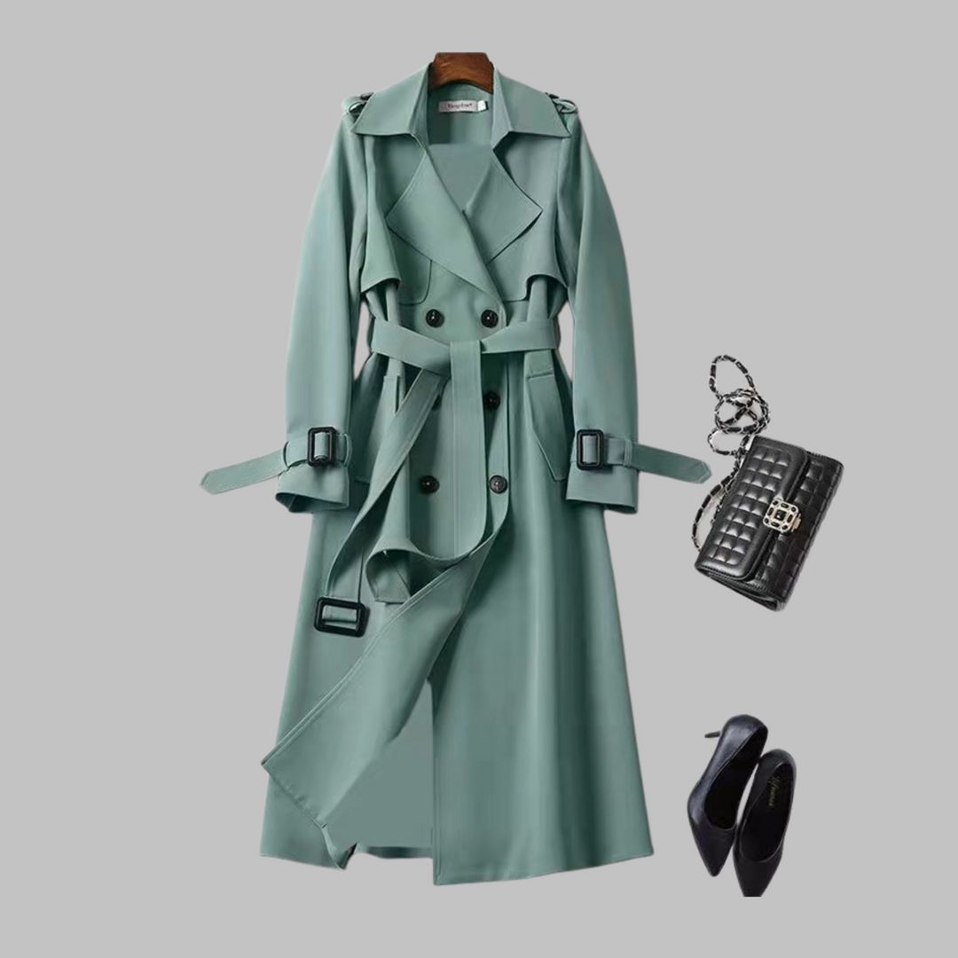 Елегантно палто до коляното с свободна кройка