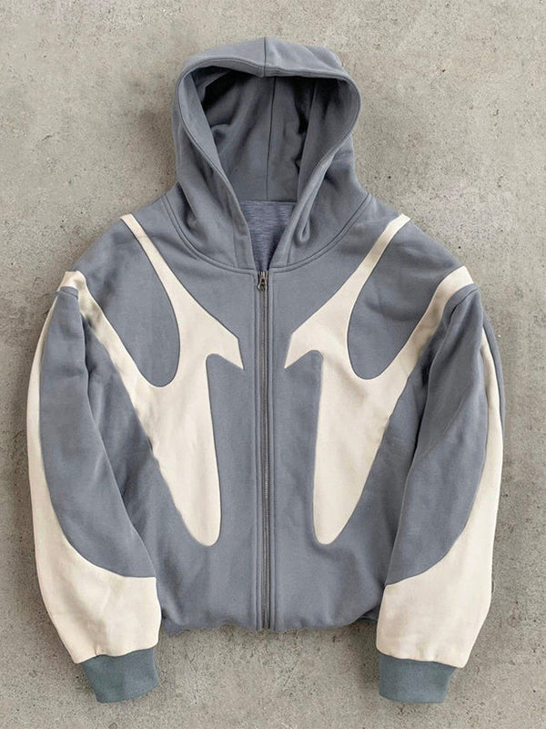 Мъжки Oversized Hoodie в уличен стил Y2K Графичен контрастен дизайн