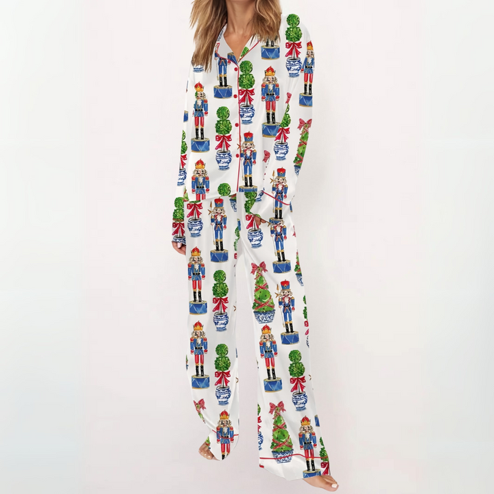 SYLIA - Casual Printed Button Down Top и Удобна Пижама