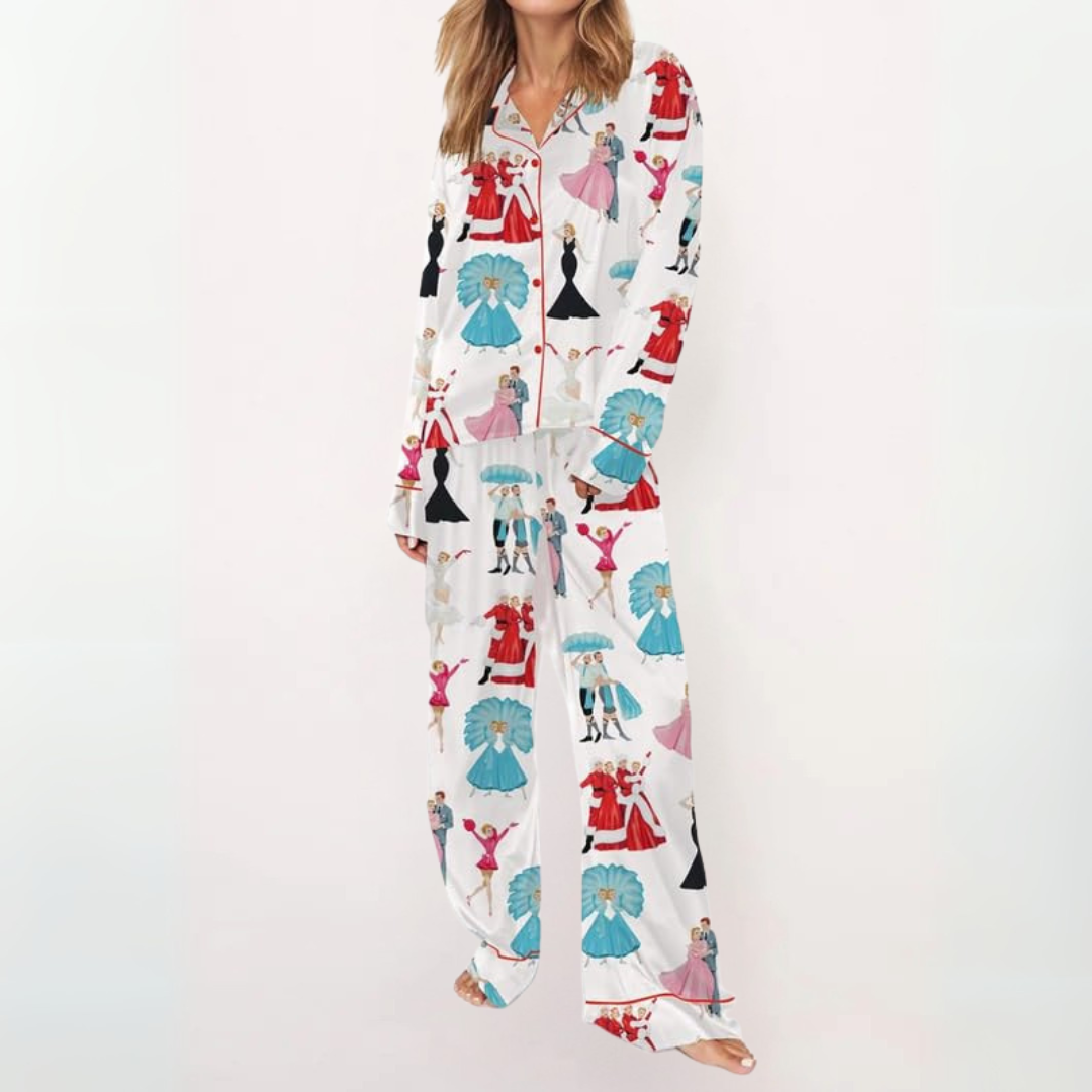 SYLIA - Casual Printed Button Down Top и Удобна Пижама