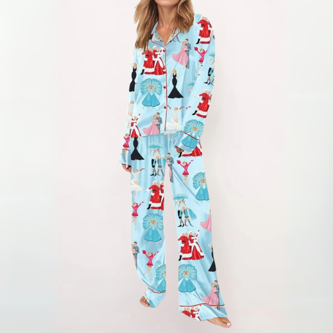 SYLIA - Casual Printed Button Down Top и Удобна Пижама