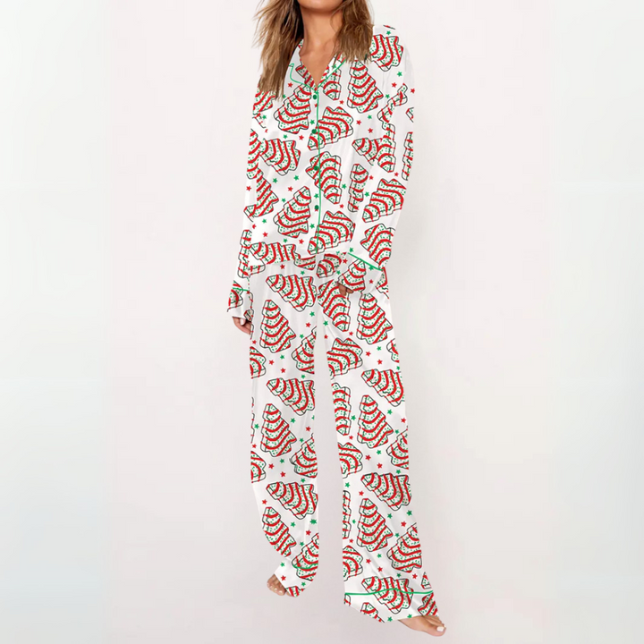 SYLIA - Casual Printed Button Down Top и Удобна Пижама