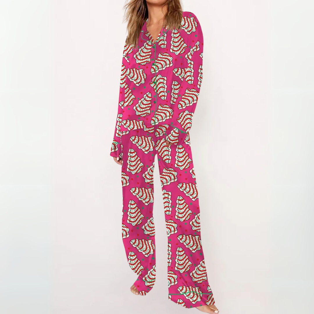 SYLIA - Casual Printed Button Down Top и Удобна Пижама