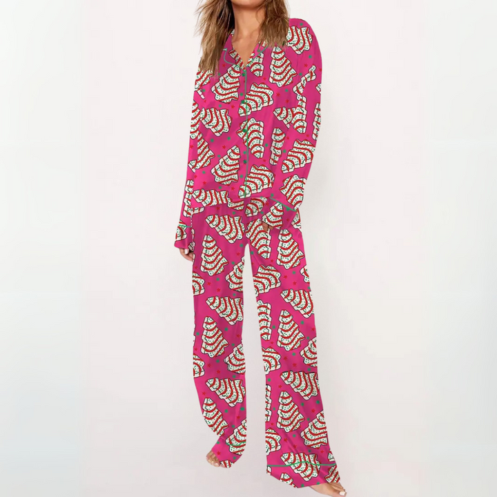 SYLIA - Casual Printed Button Down Top и Удобна Пижама