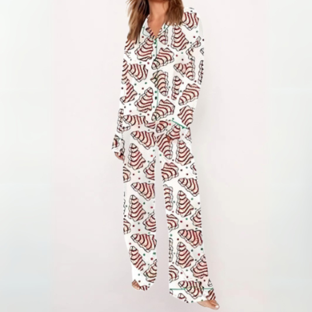 SYLIA - Casual Printed Button Down Top и Удобна Пижама