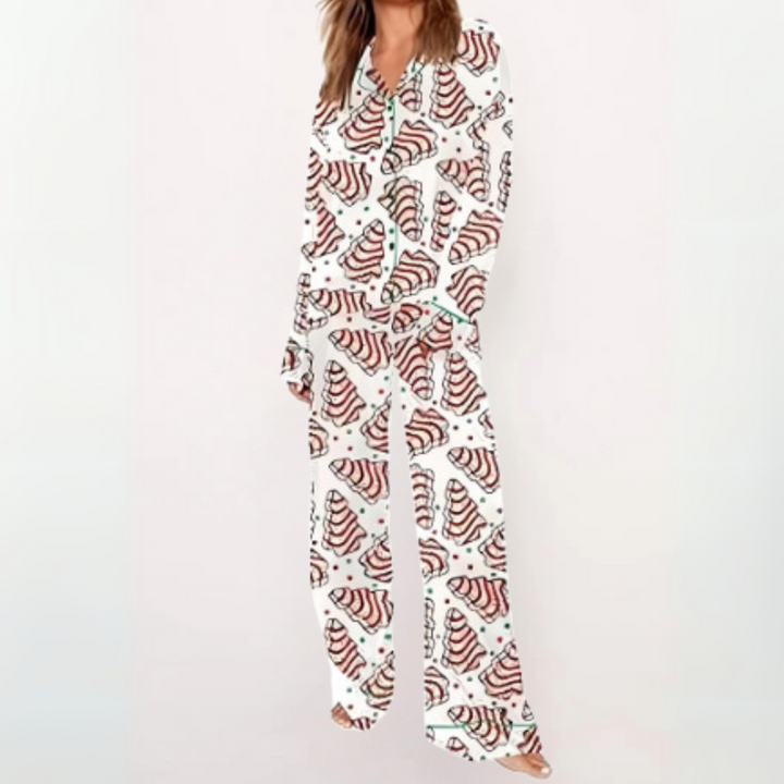 SYLIA - Casual Printed Button Down Top и Удобна Пижама