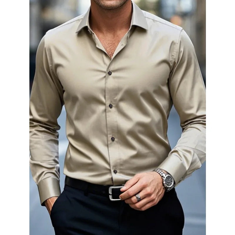 Мъжка риза с дълъг ръкав Slim Fit