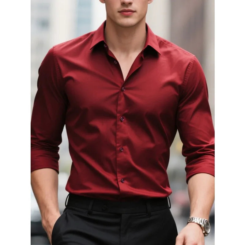 Мъжка риза с дълъг ръкав Slim Fit