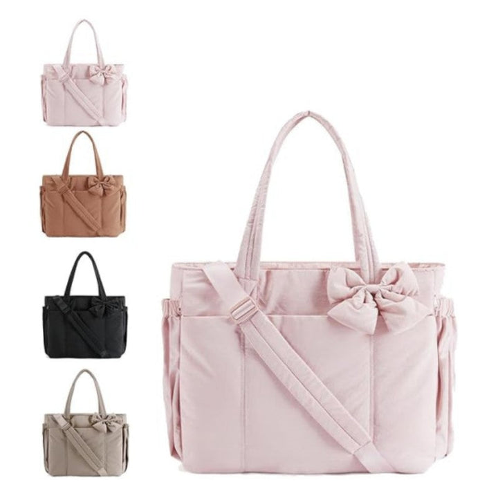 MARVA - Дамска компактна чанта с панделка Cute Puffy Handbag