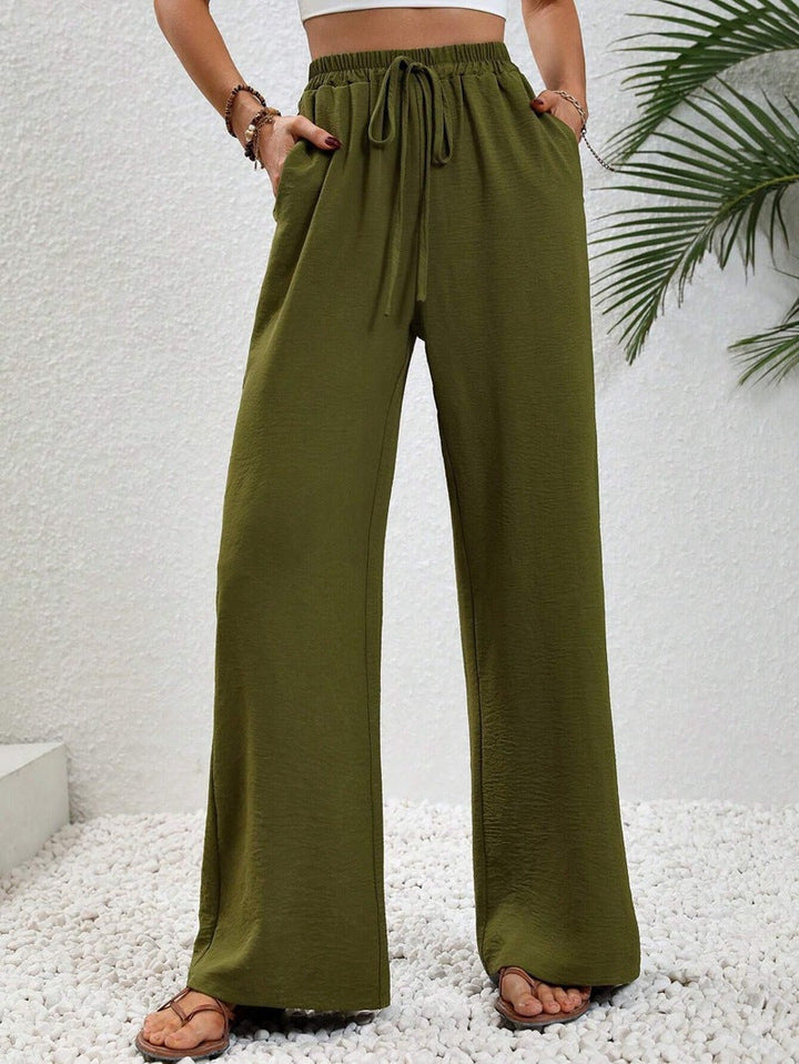 Нику - Casual Wide Leg Drawstring Pants