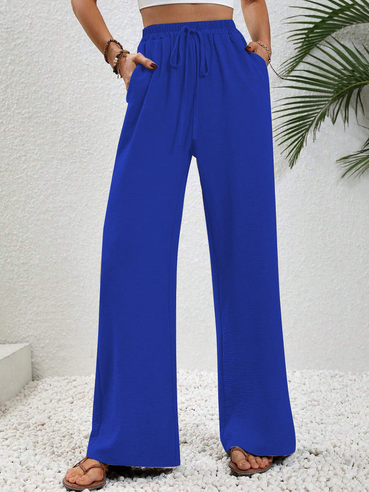 Нику - Casual Wide Leg Drawstring Pants