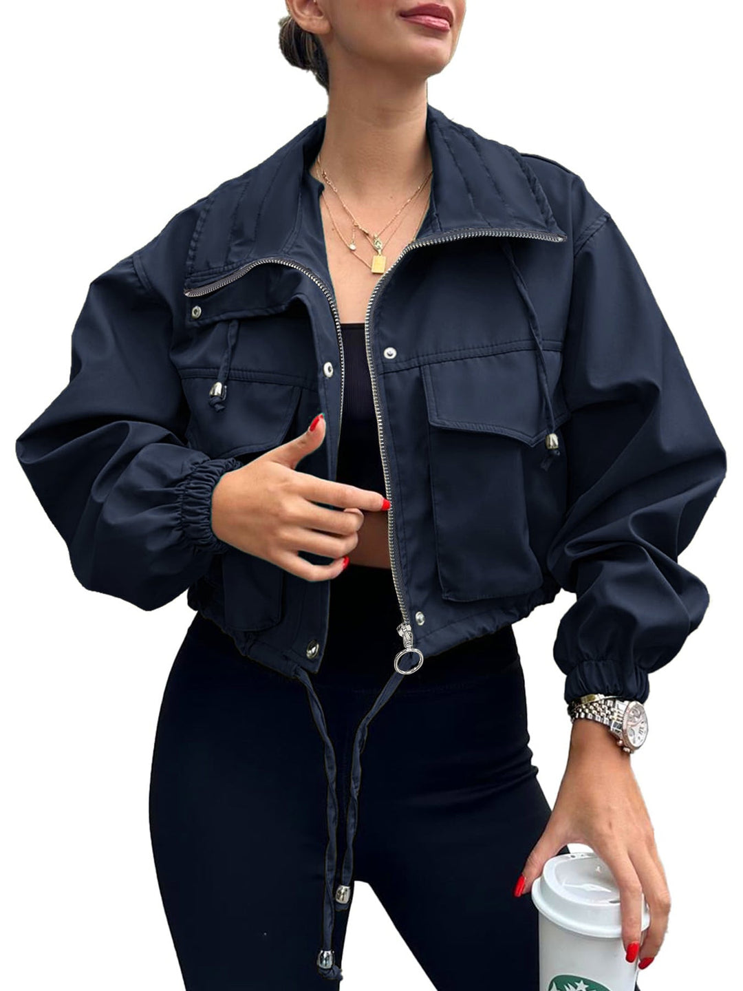 AGAPITA – Леко cropped яке с цип