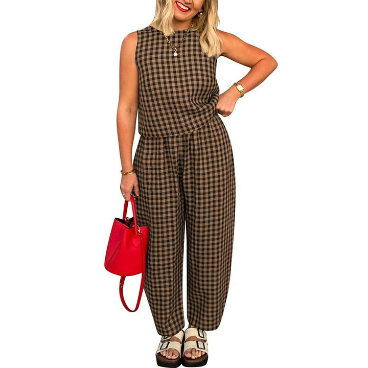 ELARAMI – Лек Casual Безръкавен Двучастен Комплект за Отдих