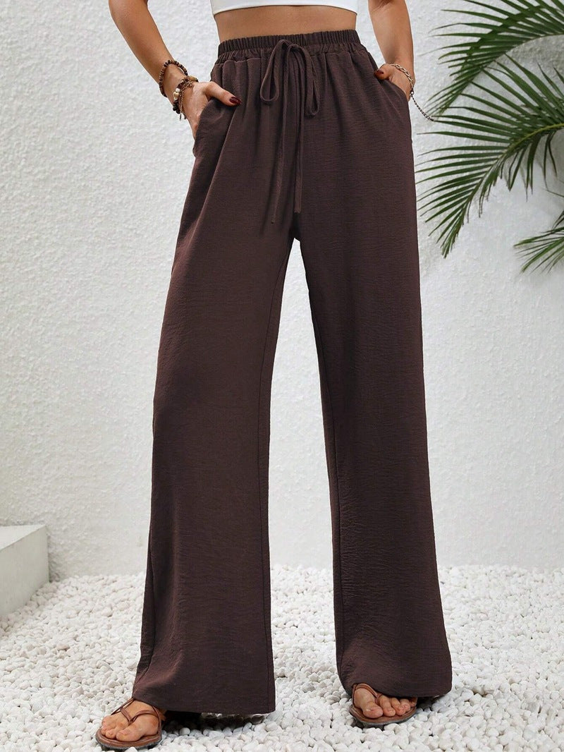Нику - Casual Wide Leg Drawstring Pants