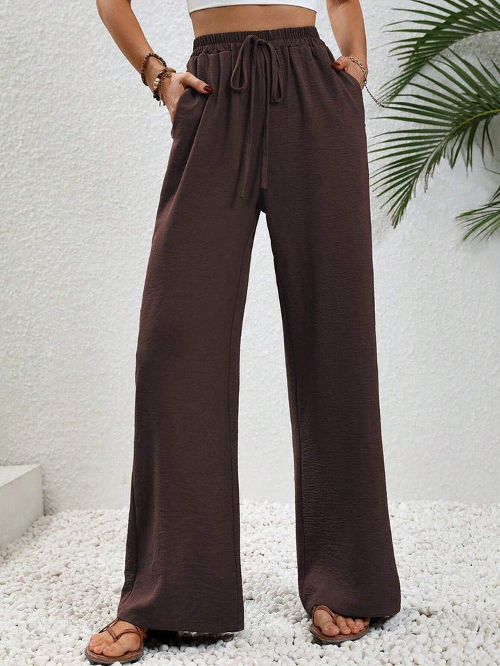 Нику - Casual Wide Leg Drawstring Pants