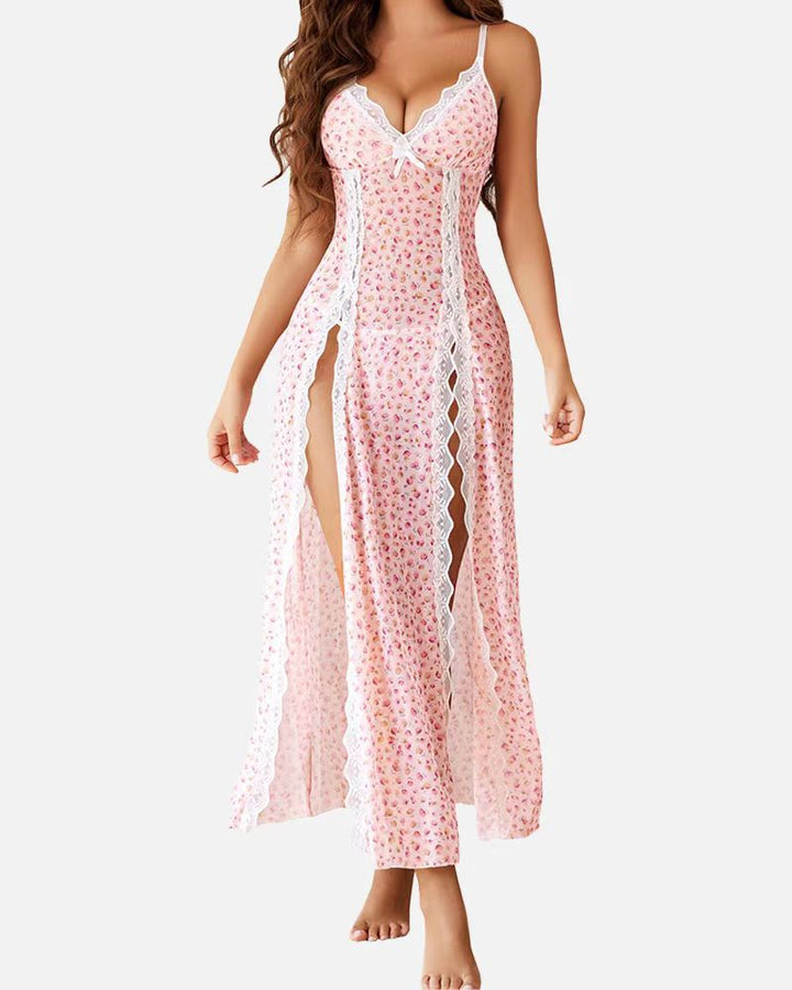 LUZY - Casual V-Neck Lingerie Maxi Нощница