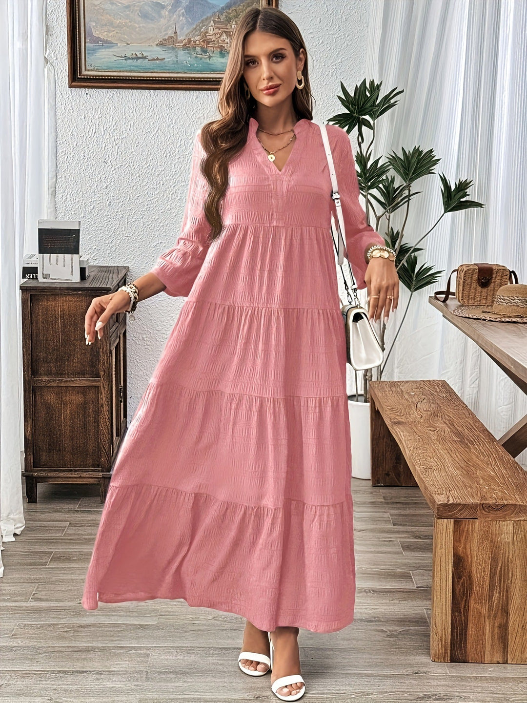 STELLA - Casual V-Neck Лятна Макси Рокля
