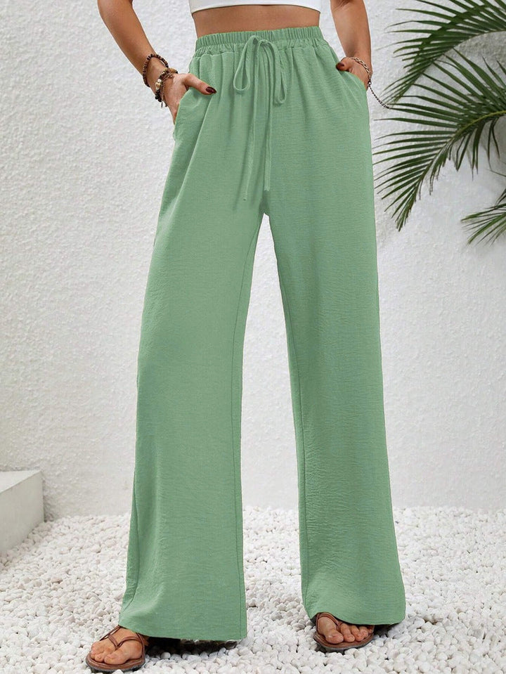 Нику - Casual Wide Leg Drawstring Pants