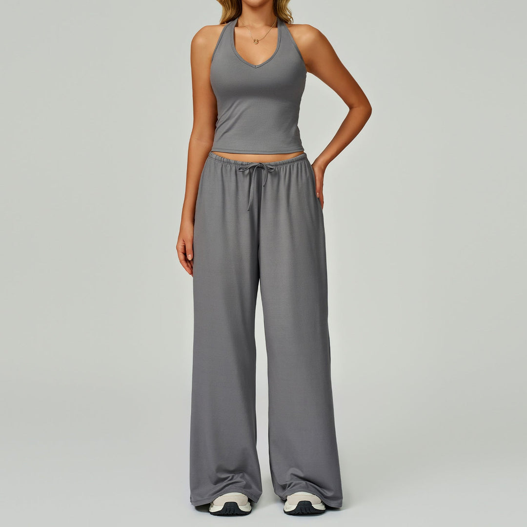 DINGDING - Комплект от къс топ и широки панталони