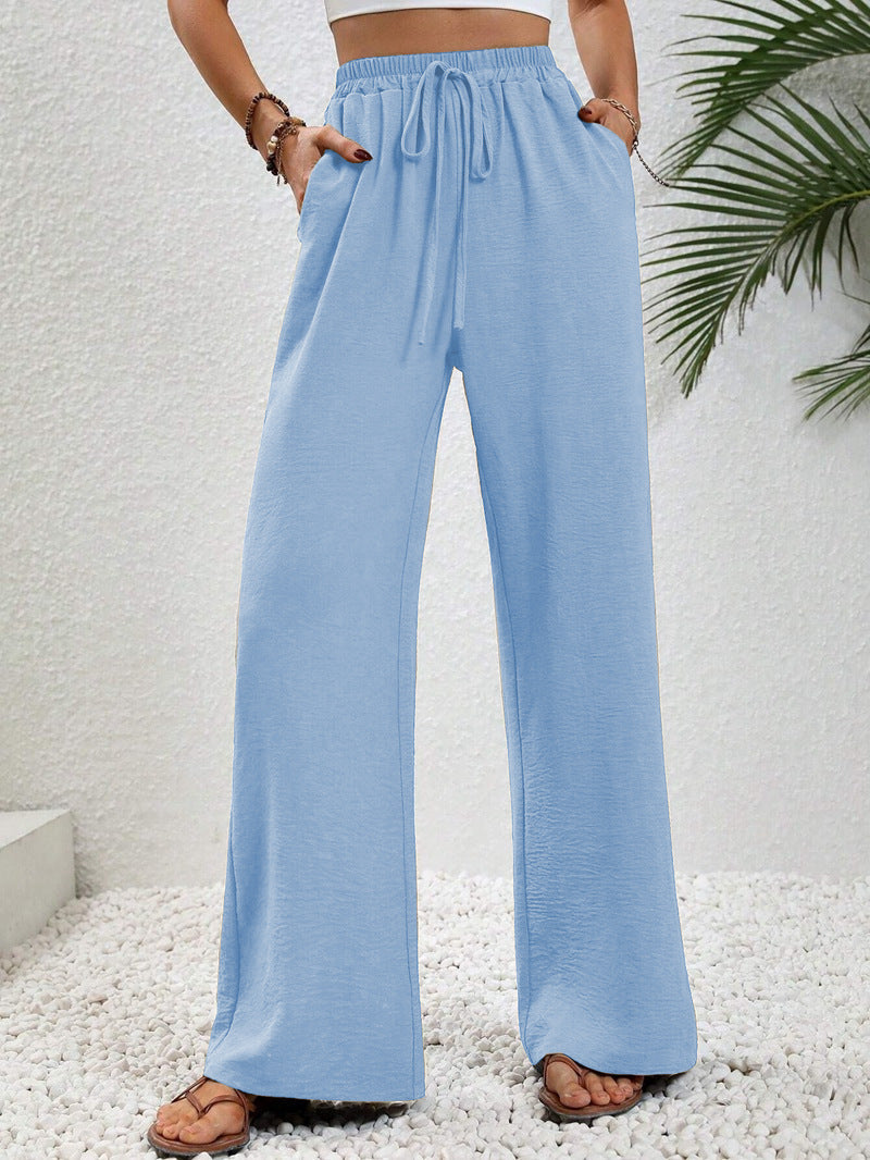 Нику - Casual Wide Leg Drawstring Pants