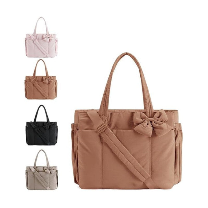 MARVA - Дамска компактна чанта с панделка Cute Puffy Handbag