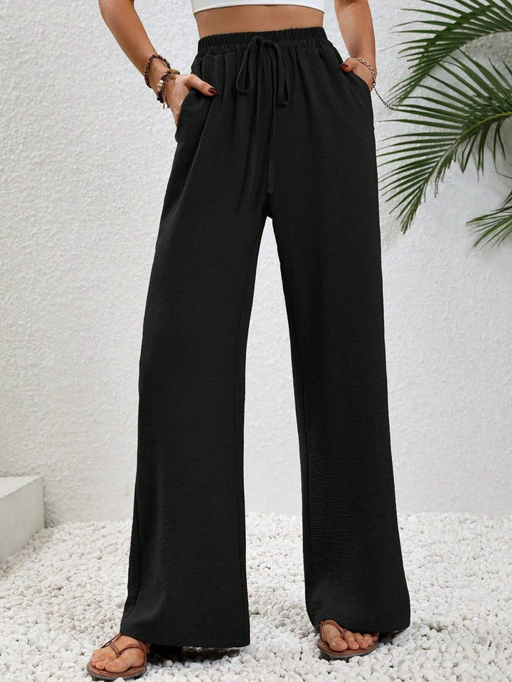 Нику - Casual Wide Leg Drawstring Pants