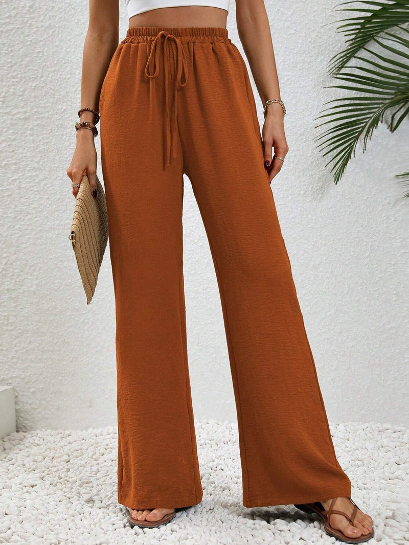 Нику - Casual Wide Leg Drawstring Pants