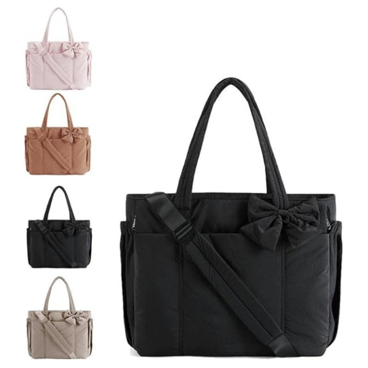 MARVA - Дамска компактна чанта с панделка Cute Puffy Handbag