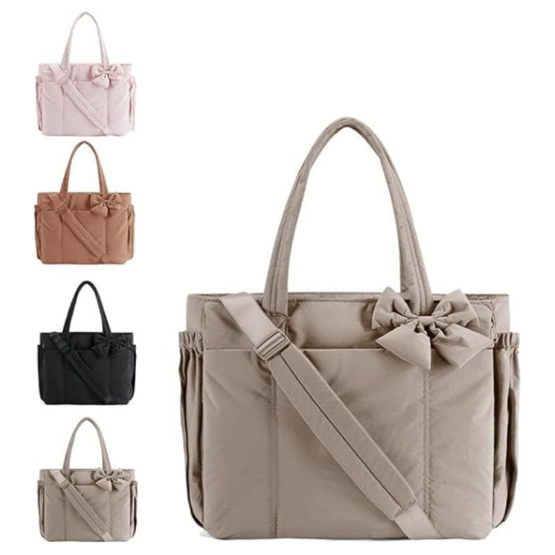 MARVA - Дамска компактна чанта с панделка Cute Puffy Handbag