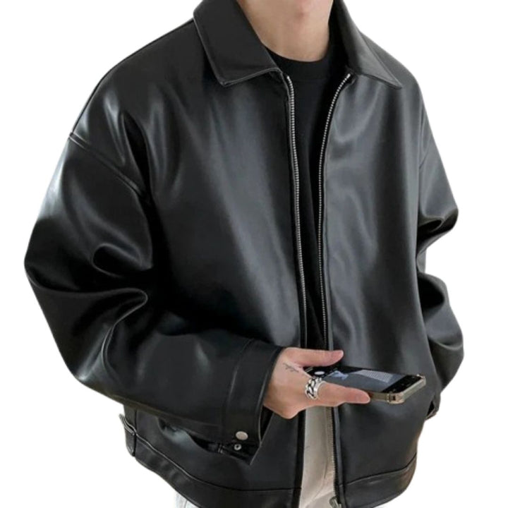 Мъжко мото яке Oversized с цип