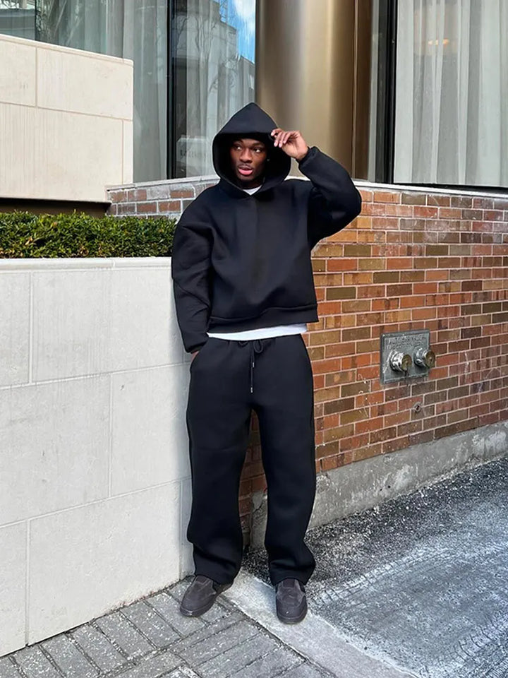 Мъжки Tracksuit за Улична Мода и Всекидневно Носене Oversized Худи и Джогъри Комплект