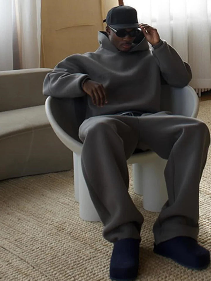 Мъжки Tracksuit за Улична Мода и Всекидневно Носене Oversized Худи и Джогъри Комплект