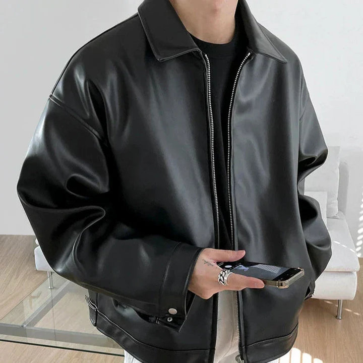 Мъжко мото яке Oversized с цип