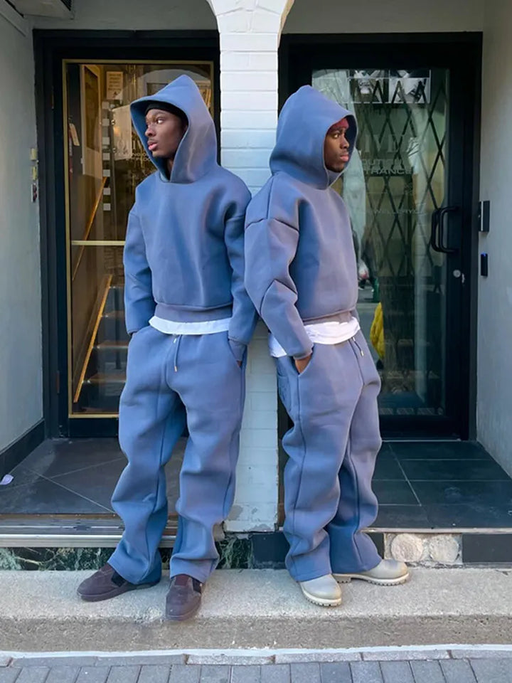 Мъжки Tracksuit за Улична Мода и Всекидневно Носене Oversized Худи и Джогъри Комплект