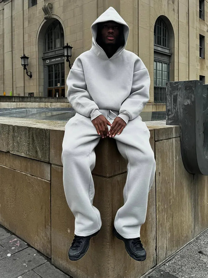 Мъжки Tracksuit за Улична Мода и Всекидневно Носене Oversized Худи и Джогъри Комплект