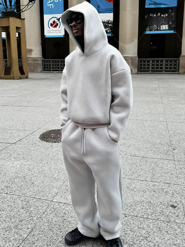 Мъжки Tracksuit за Улична Мода и Всекидневно Носене Oversized Худи и Джогъри Комплект