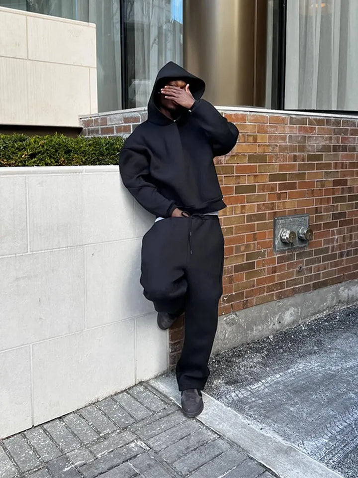 Мъжки Tracksuit за Улична Мода и Всекидневно Носене Oversized Худи и Джогъри Комплект