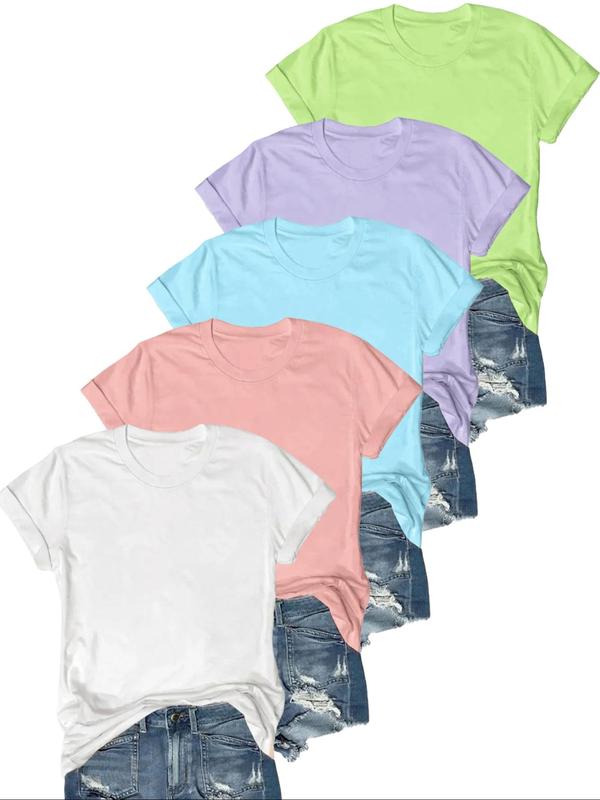 OLIVE - Casual T-Shirt с къс ръкав (Комплект от 5)