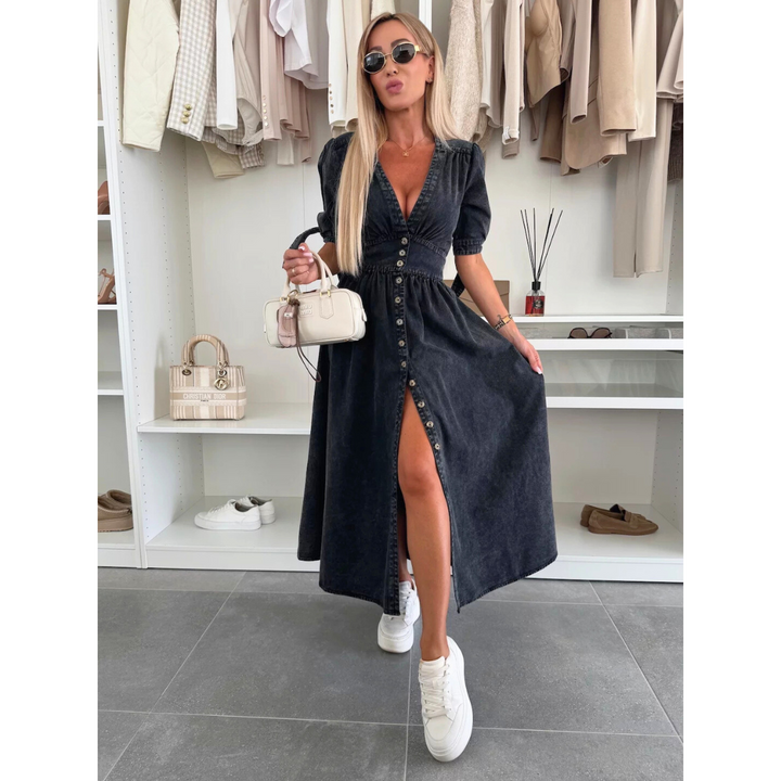 MAELLE – Елегантна миди рокля с V-образно деколте