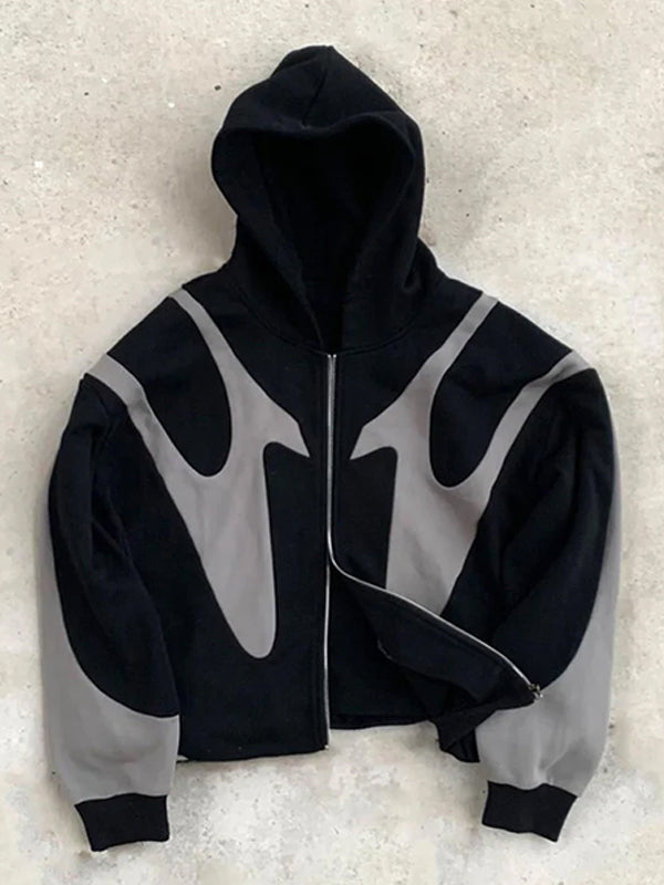 Мъжки Oversized Hoodie в уличен стил Y2K Графичен контрастен дизайн