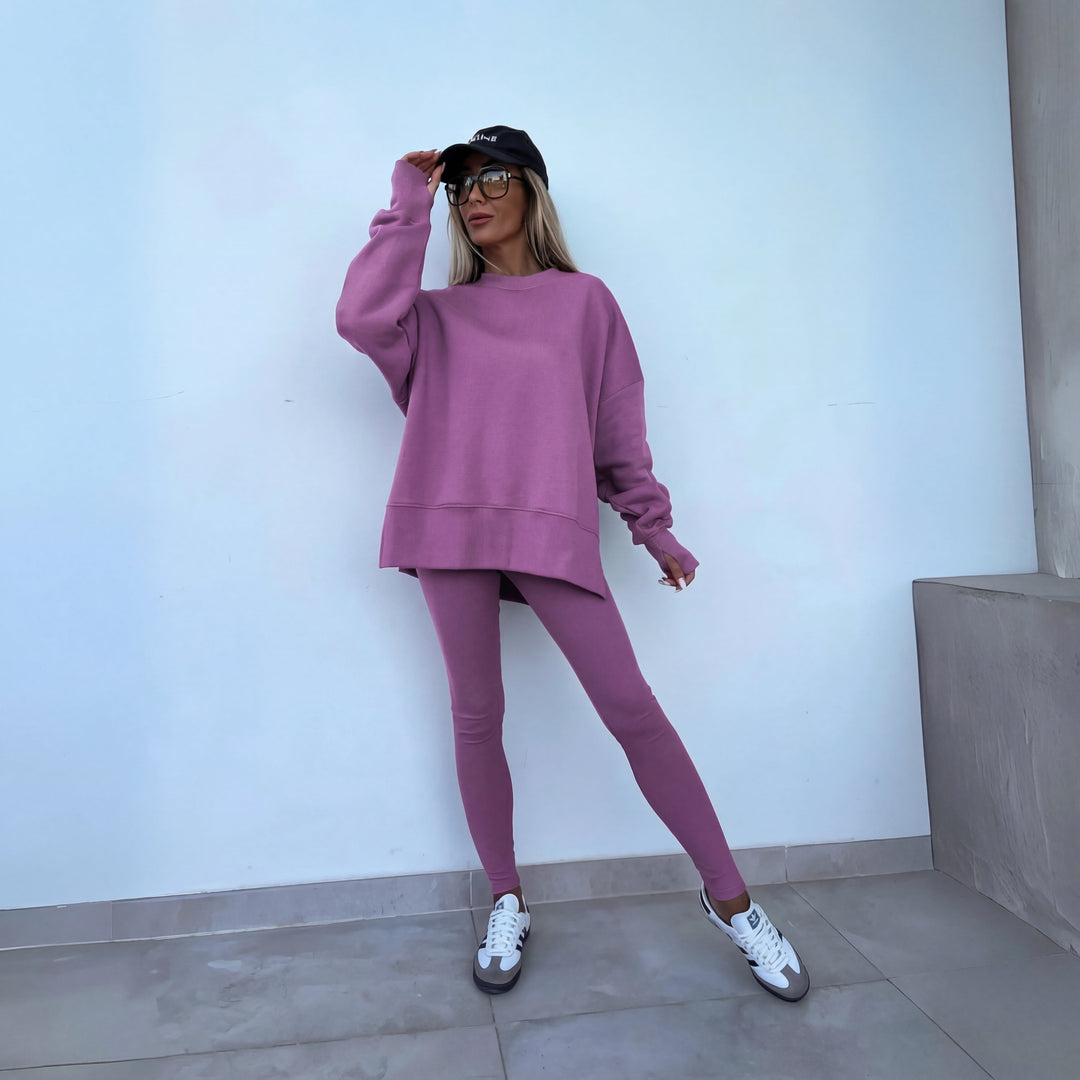 YACHI - Комплект от casual дълъг ръкав суичър и панталони